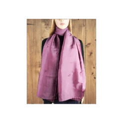 Etole En Soie Naturelle Bordeau Vieux Rose - Phil De Soie