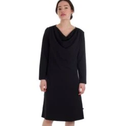 Robe Milena Noire En Crêpe De Tencel - Froy And Dind