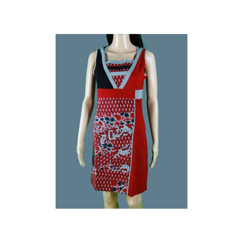 Robe Rouge Et Noire En Coton - Bamboo's Fashion â Image 3