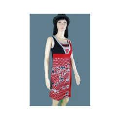 Robe Rouge Et Noire En Coton - Bamboo's Fashion