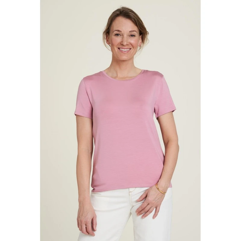 Tee-shirt En Tencel Souple Rose Vintage - Tranquillo