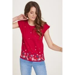 Tee-shirt Rouge Persan En Coton Bio - Tranquillo