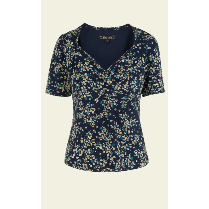 Top Diamond Frangipani Blue En Coton Bio - King Louie â Image 2